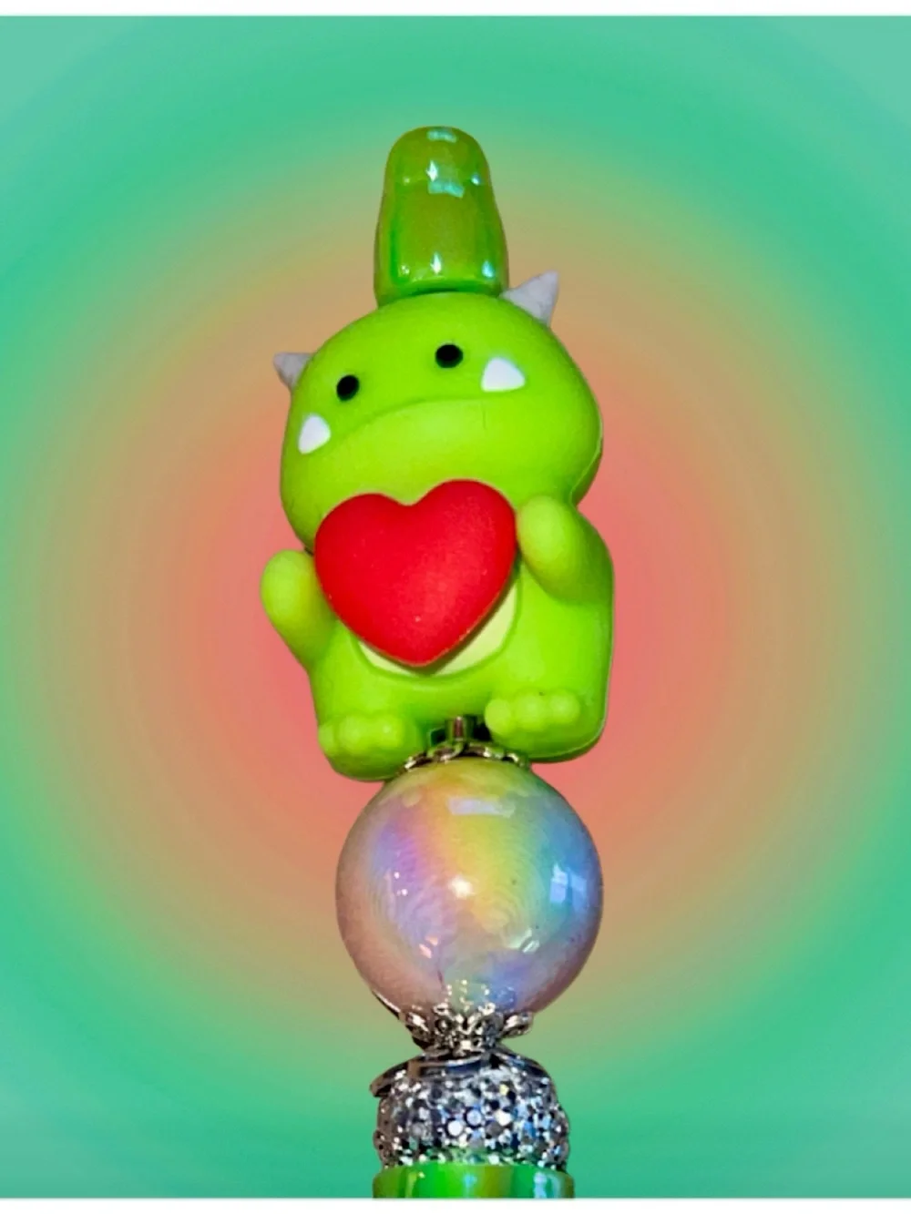 Green Cute Monster Heart Top Ballpoint Pen